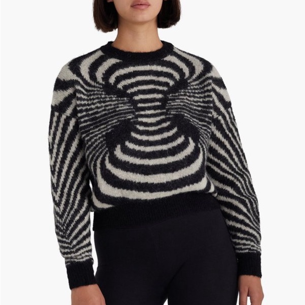 Paloma Wool Matrix Sweater // Monochrome Optical Illusion Sweater - Picture 3 of 7